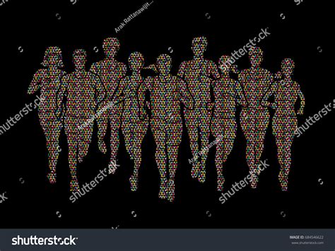 marathon runners group people running men stock vector royalty free 684546622 shutterstock
