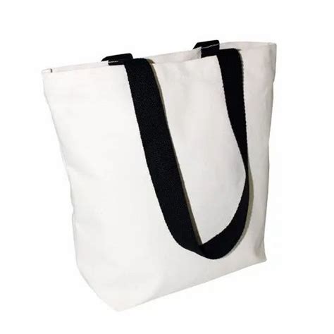 Cotton Plain White Canvas Tote Bag Upto 5 Kgs Sizedimension 35 X 41