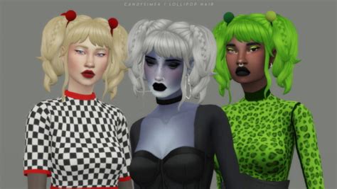 Candy Sims 4 Lollipop Hair And Pompoms Accessories • Sims 4 Downloads