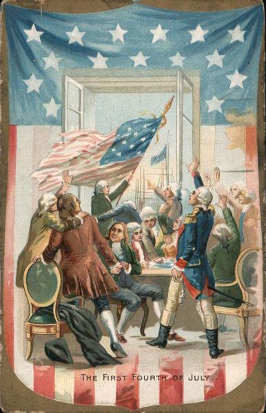 The First Fourth Of July 4th Of July Postcard
