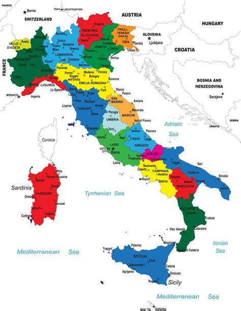 Political Map Of Italy Map Of Italy Political Southern Europe Europe