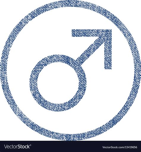 Mars Male Symbol Rounded Fabric Textured Icon Vector Image