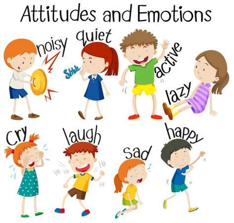 Set Of Attitudes And Emotions 293494 Vector Art At Vecteezy