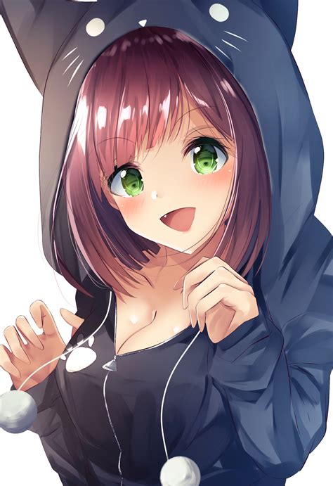 nsfw i don't own any content. Neko Anime Girl In Cat Hoodie