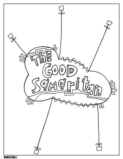 The Good Samaritan Coloring Pages Religious Doodles