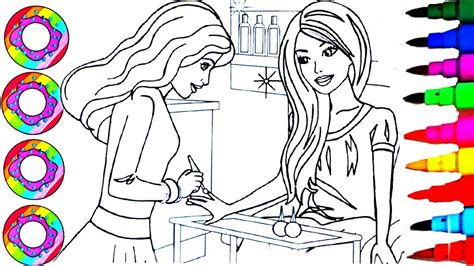 This ensures that both mac and windows users can download the coloring sheets and that your coloring sheets are not covered with ads or link. Colouring Drawings Disney's Barbie and Friend at the Nail ...