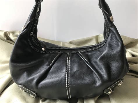 Black Tignanello Purse Leather Shoulder Bag Vintage Tignanello Bag
