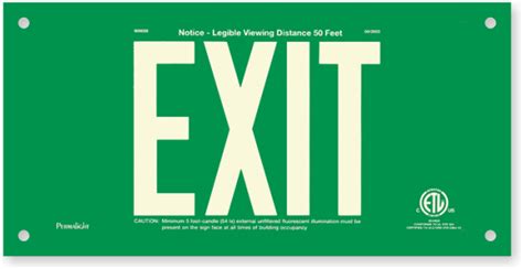 Ul 924 Aluminum Exit Sign Green Panel Exit Sign Sku Exit 600005