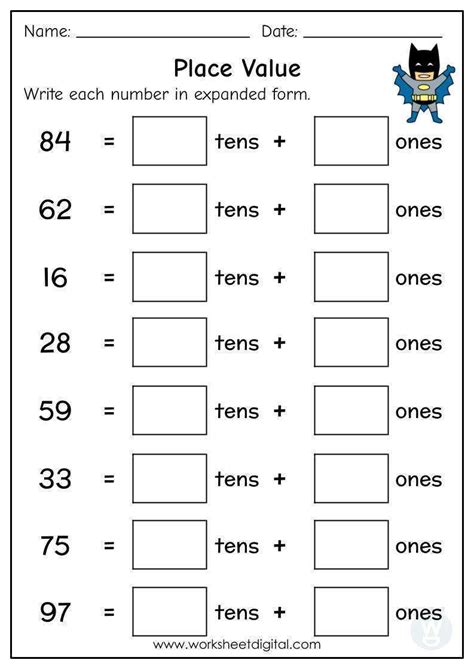 Place Value Tens And Ones Worksheet Digital 59 Off