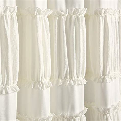 Lush Decor Ivory Nova Ruffle Window Curtain Panel Pair 84 X 42 84