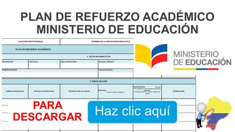 Plan De Refuerzo Académico Ministerio De Educación