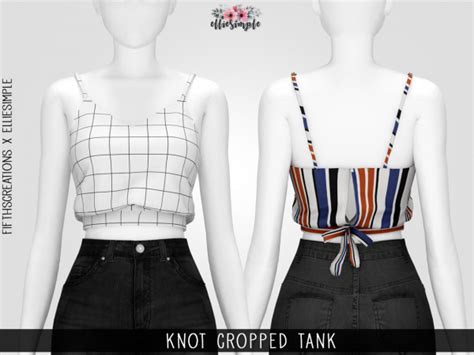 Elliesimple Knot Cropped Tank Sims 4 Toddler Sims 4 Dresses Sims 4