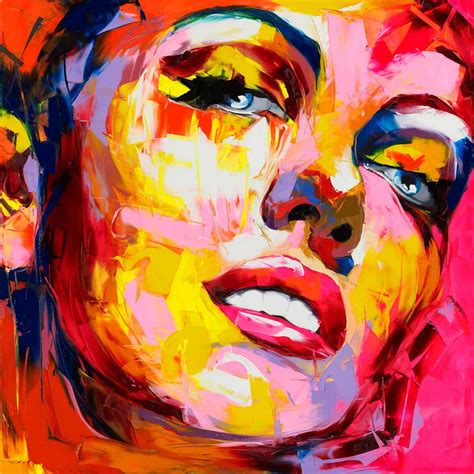 Buy Hand Painted Abstract Cool Face Art Abstract Oil Painting Canvens Francoise