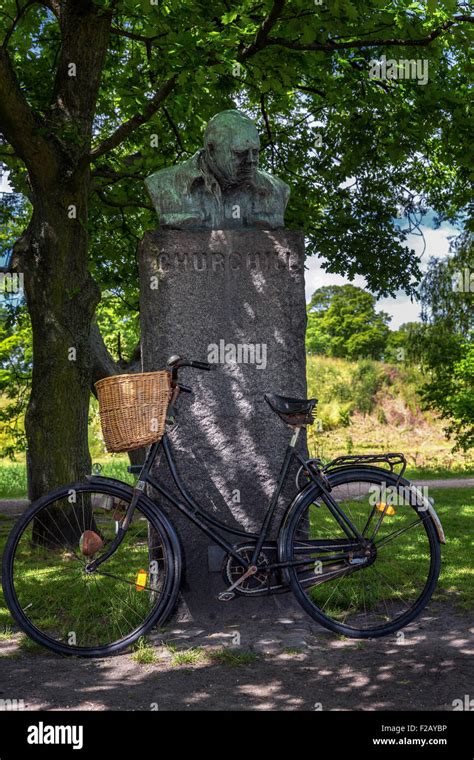 Old Hamlet Bike In Front Of The Churchill Statue In Churchill Park