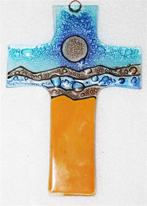 Large Fused Glass Cross