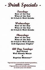Daily Drink Specials Images