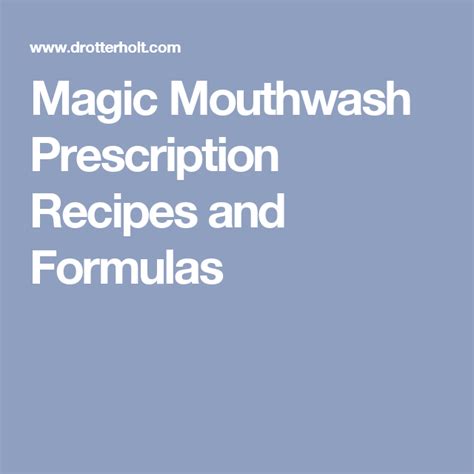 The Cure For Your Oral Health Woes Dukes Magic Mouthwash