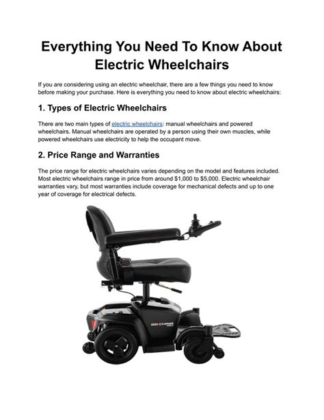 Everything You Need To Know About Electric Wheelchairs Electric