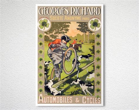 Georges Richard Automobiles And Cycles Vintage Bicycle Poster Arty