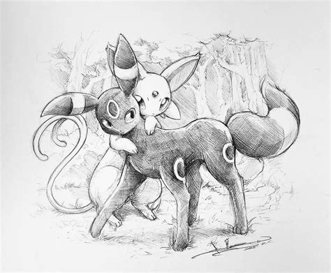 Artist Itsbirdy Espeon Umbreon Pokémon