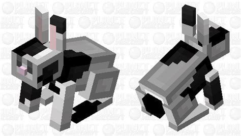 Simplistic White Splotched Rabbit Minecraft Mob Skin