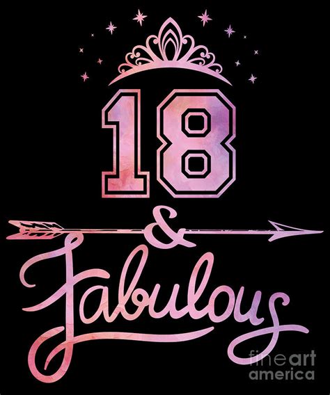 Women 18 Years Old And Fabulous Happy 18th Birthday Product Digital Art