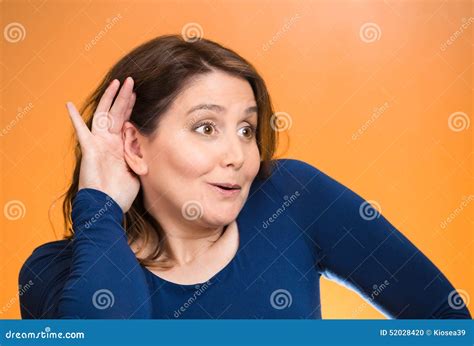Nosy Woman Listening To Someones Conversation Stock Photo Image