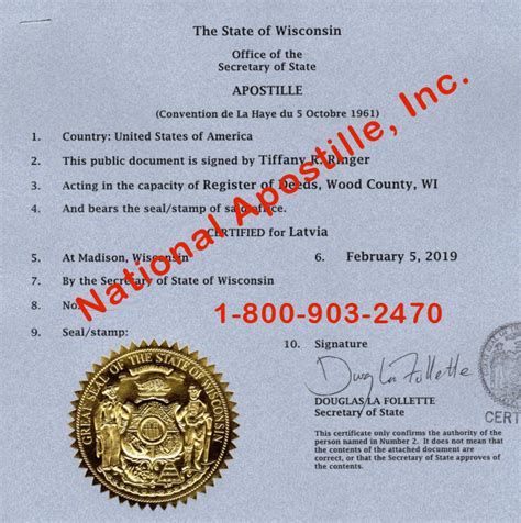 Depending on the level of government, this official may employ a team of secretaries to read through. Wisconsin Apostille Example