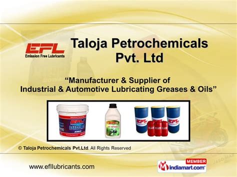 Industrial Lubricant By Taloja Petrochemicals Pvtltd Raigad Ppt