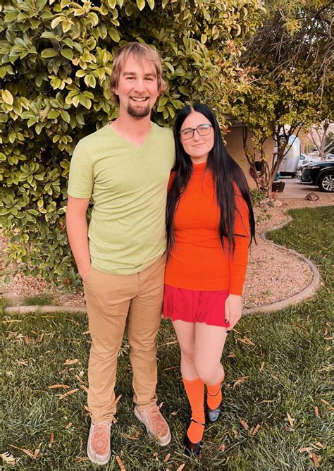 Couples Halloween Costume Shaggy And Velma Scooby Doo Couples Costume In 2022 Couple