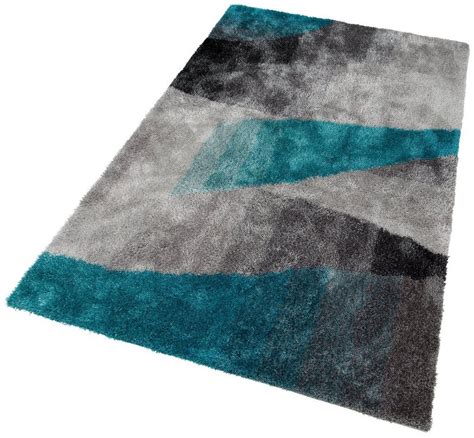 Teppich velvet wool/petrol blue 160x230cm, 160 x ein geometrisches muster verziert den teppich velvet wool/petrol blue. Hochflor-Teppich »Adela«, my home Selection, rechteckig ...
