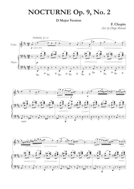 Nocturne Op 9 No 2 For Violin And Piano Free Music Sheet