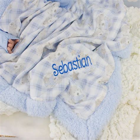 Personalised Baby Boy Teddy Bear Blanket Heavensent Baby Ts