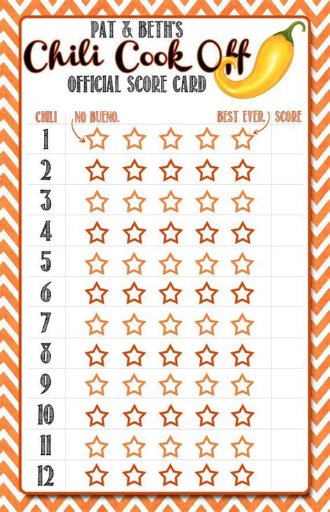 Chili Cook-off Printables Free

