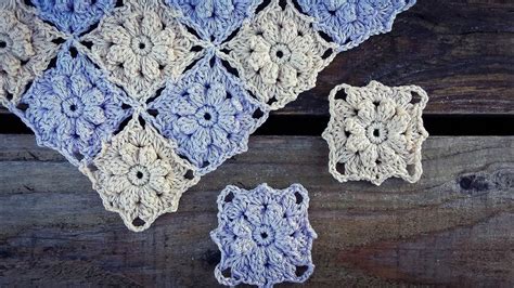 Crochet Popcorn Flower Square Motif Tutorial Youtube