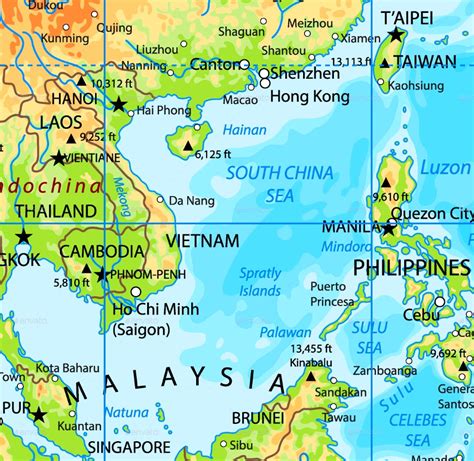 Such a nature must be exposed for everyone to see. South China Sea physical map