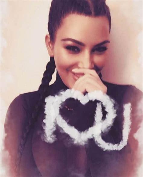 Is Kim Kardashian On Snapchat Star Blows I Love You Smoke As She