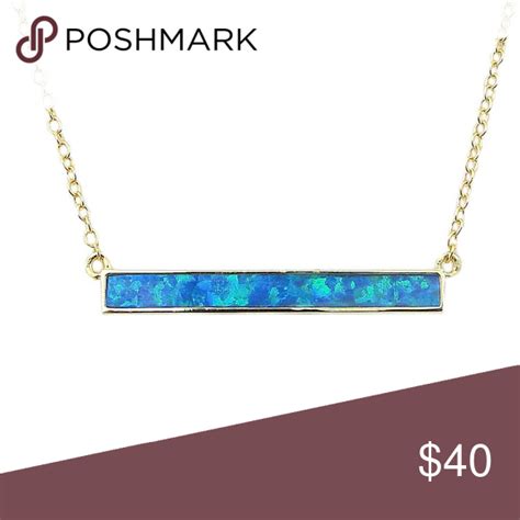 Sterling silver opal bar necklace | Opal bar necklace, Bar necklace, Necklace brands