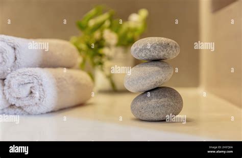 Zen Stones Smooth Pebbles Pyramid Stacked Balance Spa Interior