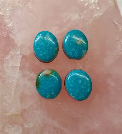 Blue Turquoise Oval Cabochon Set Set Of 4 Backed Sonora