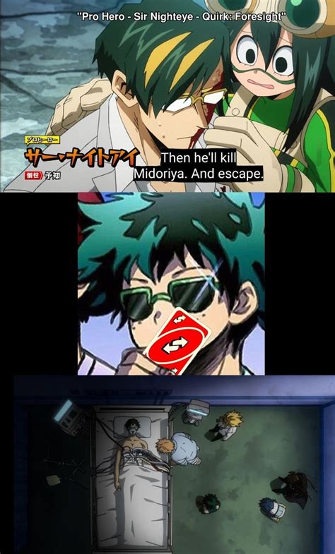 My hero academia meme. Midoryia reverse uno card. | Funny anime pics