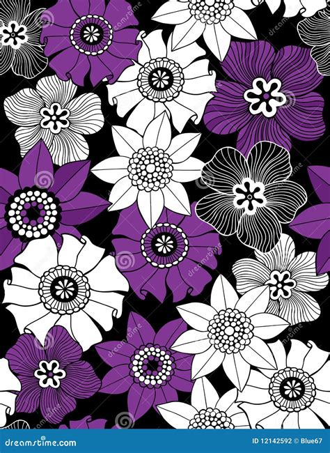 Funky Flowers Seamless Repeat Pattern Stock Photography Image 12142592