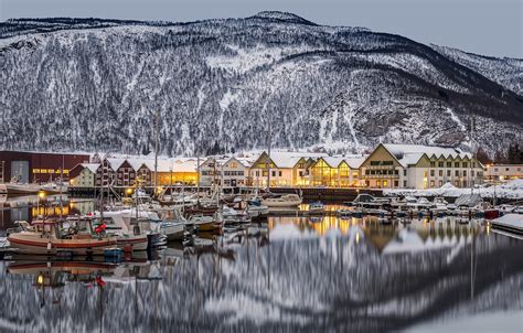 Wallpaper Mountains Reflection Home Norway Town Norway The Fjord