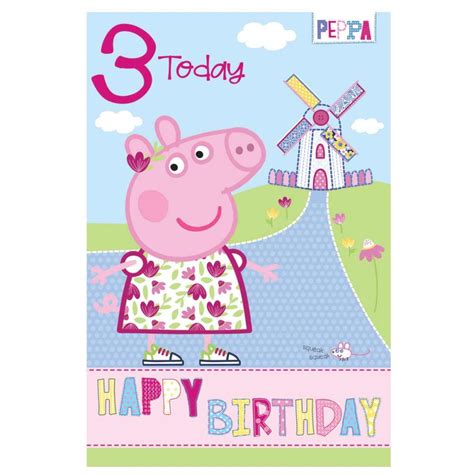3 Today Peppa Pig Birthday Card 253726 Character Brands