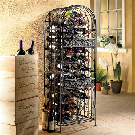 Locking Wine Jail Ornate Design 45 Bottles Artisan Food And Drink