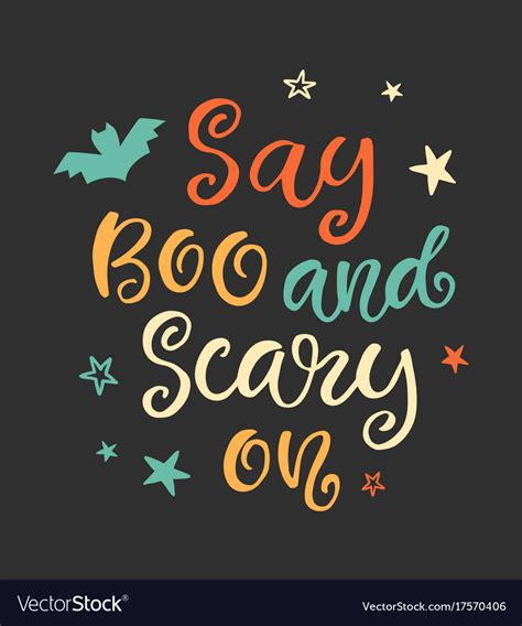 Say Boo And Scary On Halloween Party Poster Vector Image