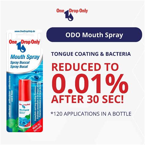 one drop only antibacterial mouth spray helps prevent inflammation