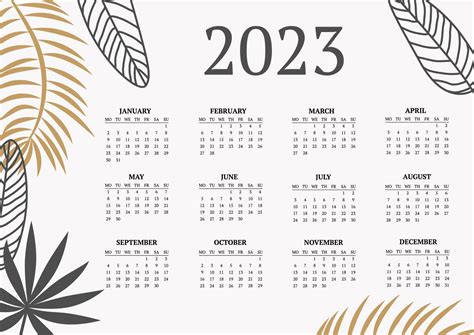 Calendarios 2023 Para Imprimir Descarga Gratis Minimalista Riset