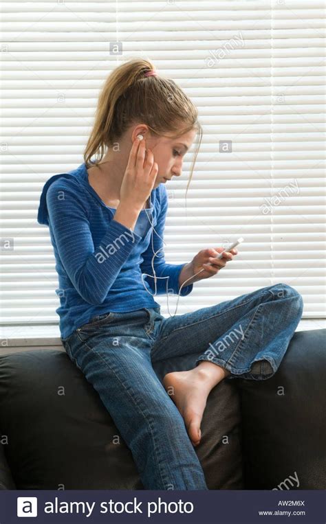 Girl Barefoot In Jeans Candid