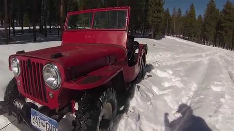 Willys Gets Stuck In Snow Self Extraction With Pto Winch Youtube